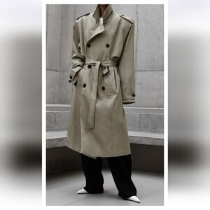 THE FRANKIE SHOP Black Eugene Trench Coat